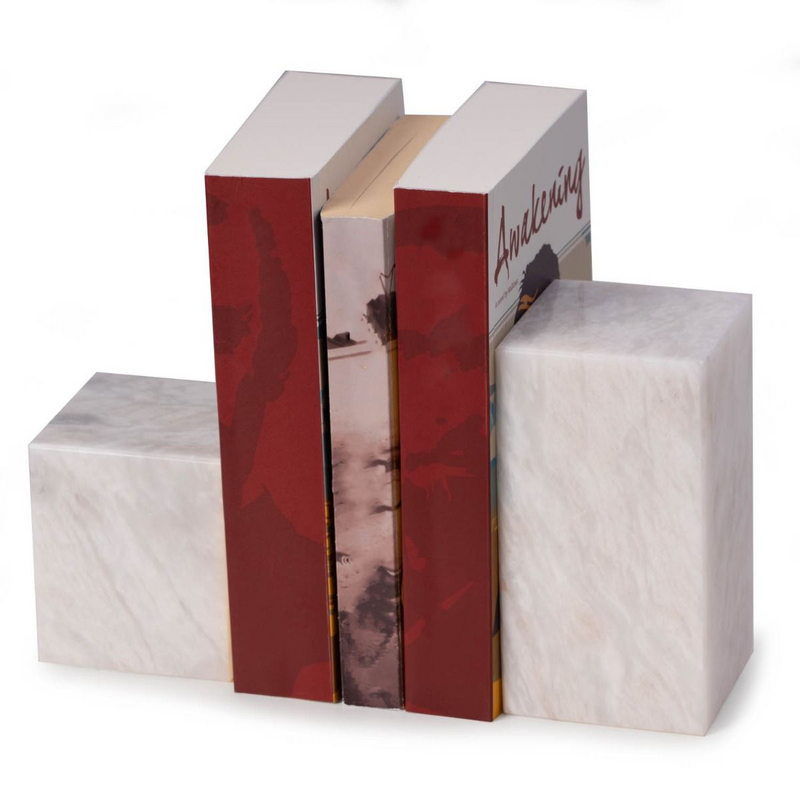 Marble Cube Design Bookends Set