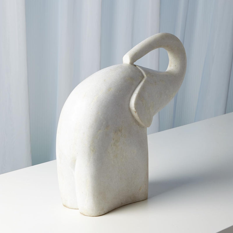 Marble Elephant Sculptures Trunk Up