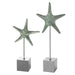 Marine Green Starfish Sculptures Set of 2