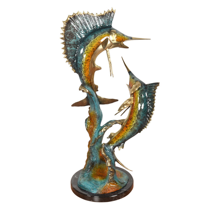 Regal Slam-Marlin & Sailfish Bronze Sculpture