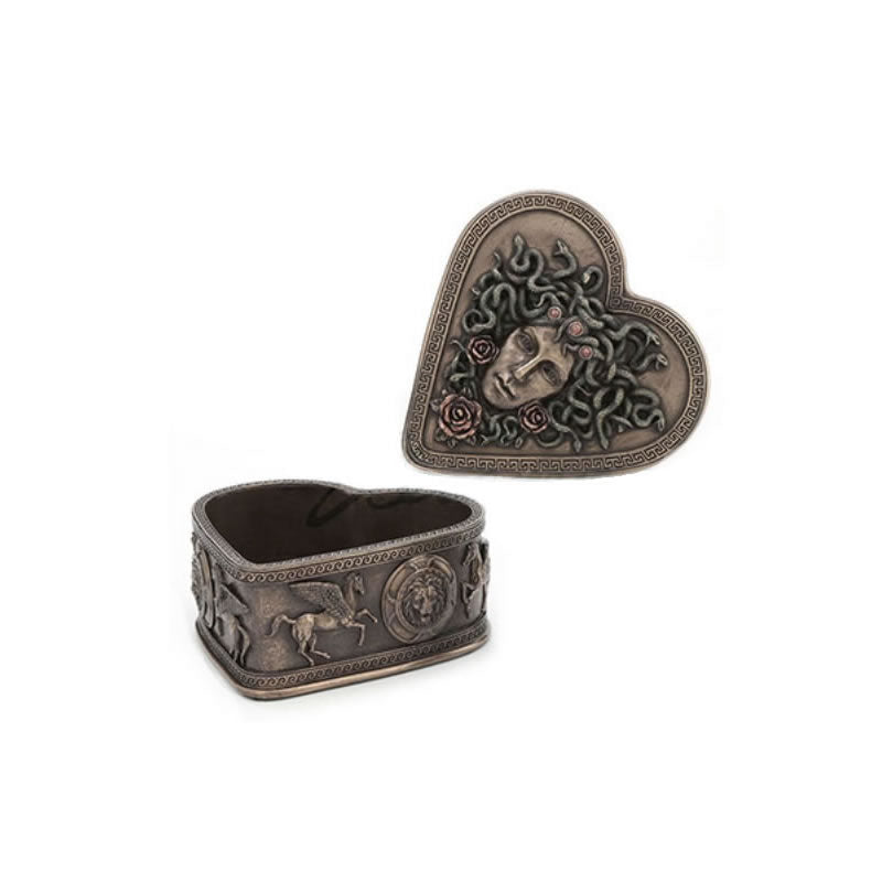 Medusa Heart Shaped Trinket Box by Veronese Design