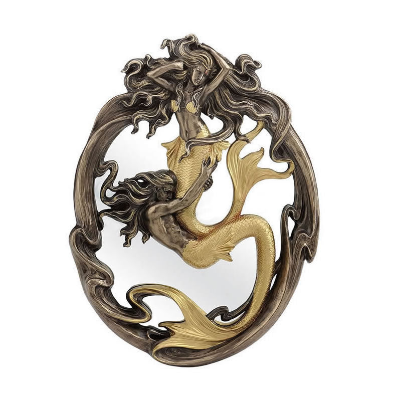 Mer-man Holding Mermaid Mirror