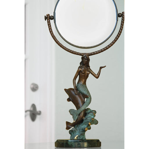 Mermaid and Dolphin Tabletop Mirror by San Pacific International/SPI Home