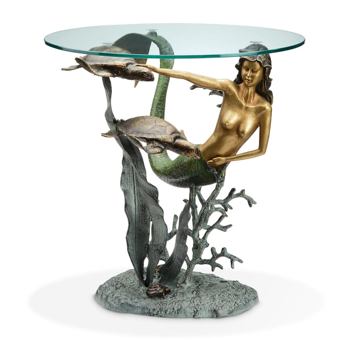 Mermaid and Sea Turtles End Table by San Pacific International/SPI Home