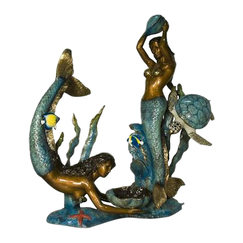 Mermaid Friends Bronze Fountain