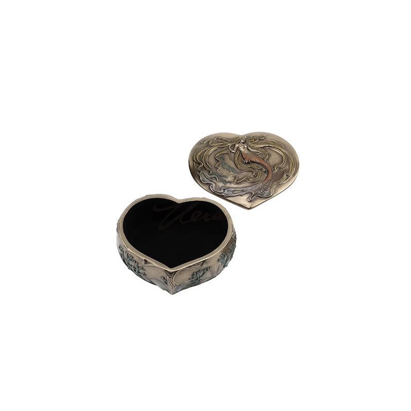 Mermaid Heart Shape Trinket Box by Veronese Design