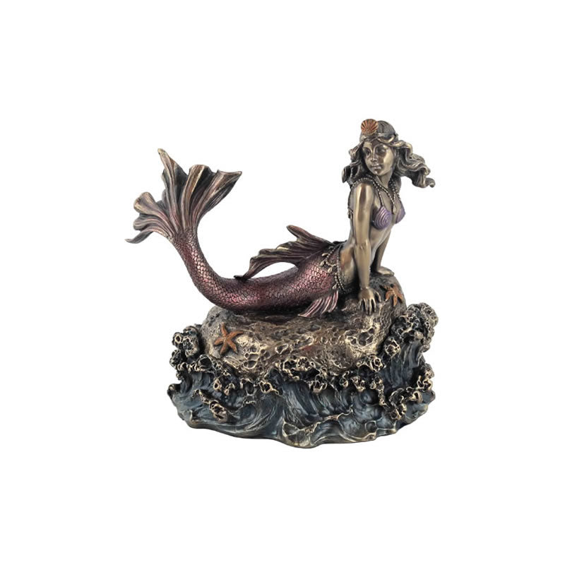 Mermaid Laying On Rock Trinket Box