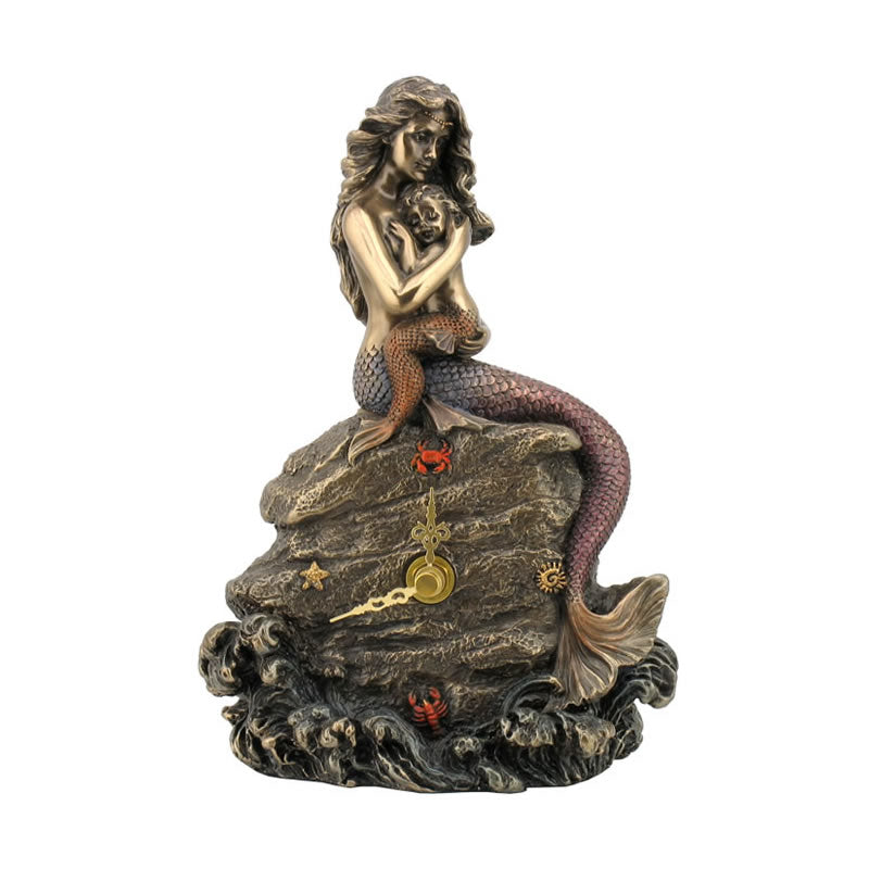 Mermaid Mother And Baby Clock