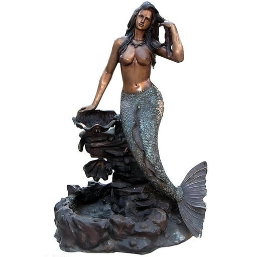 Mermaid on Rock Bronze Fountain