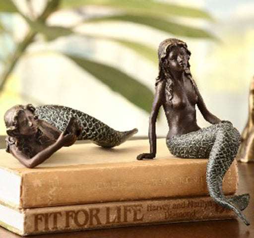 Mermaid Shelf Sitter Statues, Set of 2 by San Pacific International/SPI Home