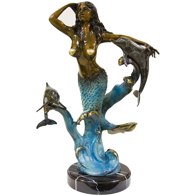 Mermaid Swimming With Dolphins