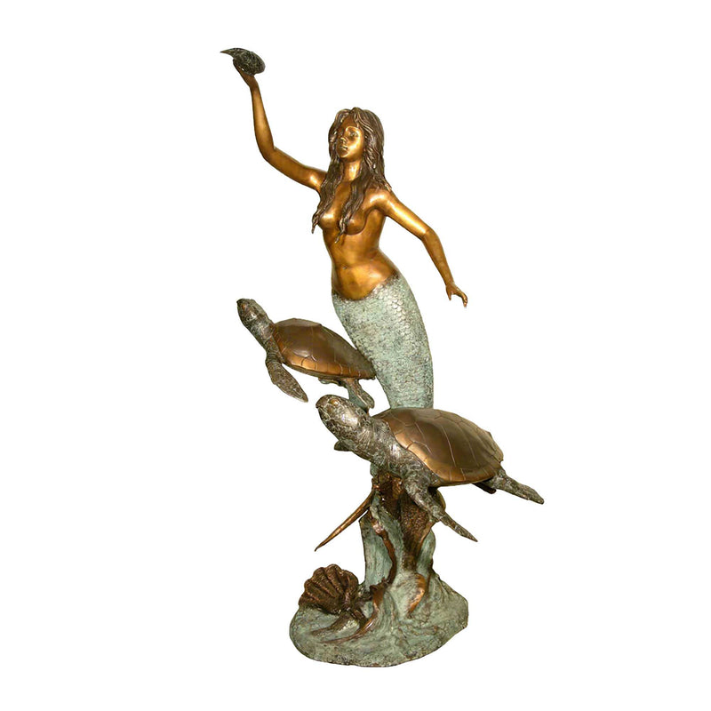 Mermaid with Turtles Bronze Fountain