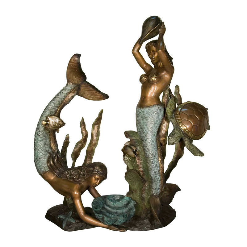 Mermaid Friends Bronze Fountain