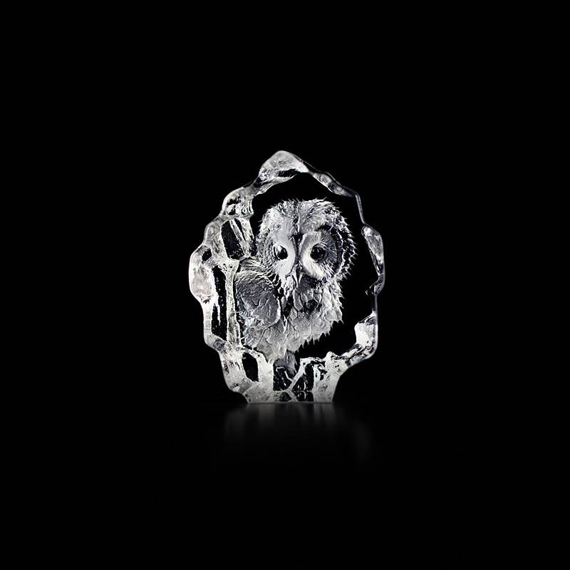 Mini Owl Crystal Figurine by Mats Jonasson