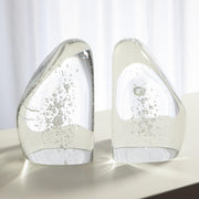 Modern Art Glass Clear Bookends 2