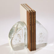 Modern Art Glass Clear Bookends 4