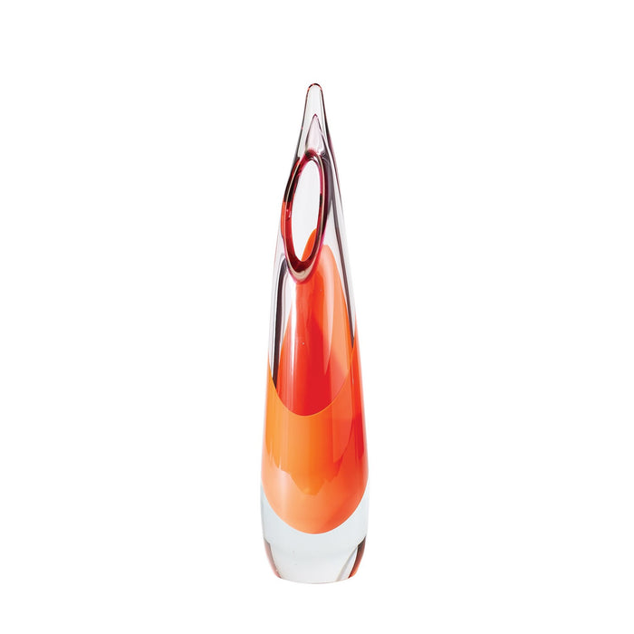 Modern Art Glass Vase Fire Red 2