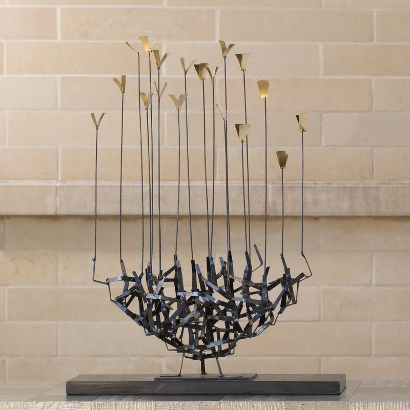 Modern Bird Flock Sculpture