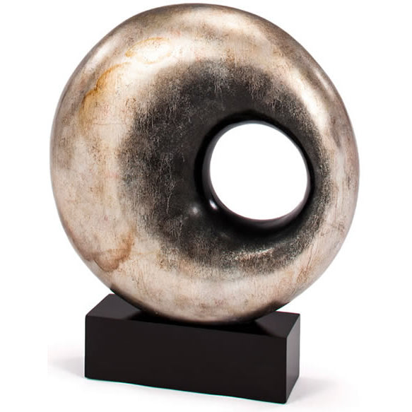 Modern Circle Table Sculpture, Silver - by Artmax