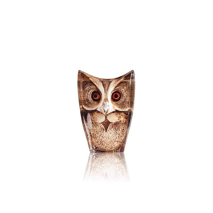 Modern Crystal Owl Statue by Mats Jonasson