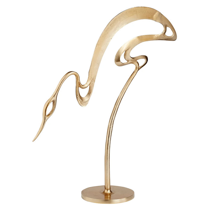 Modern Egret Sculpture-Gold