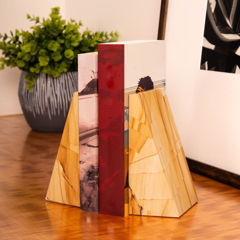 Marble Wedge Bookends- Multiple Color Options