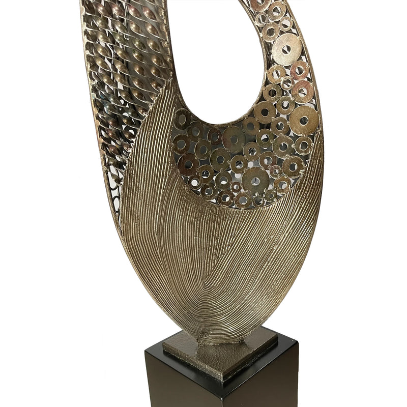 Modern Flame Floor Sculpture- Finish View