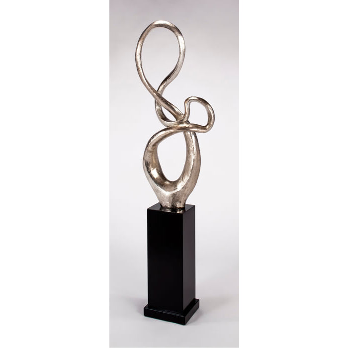 Modern Floor Sculpture- Silver by Artmax- Rear View