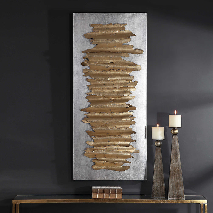 Composition of Silver & Gold- Metal Wall Art