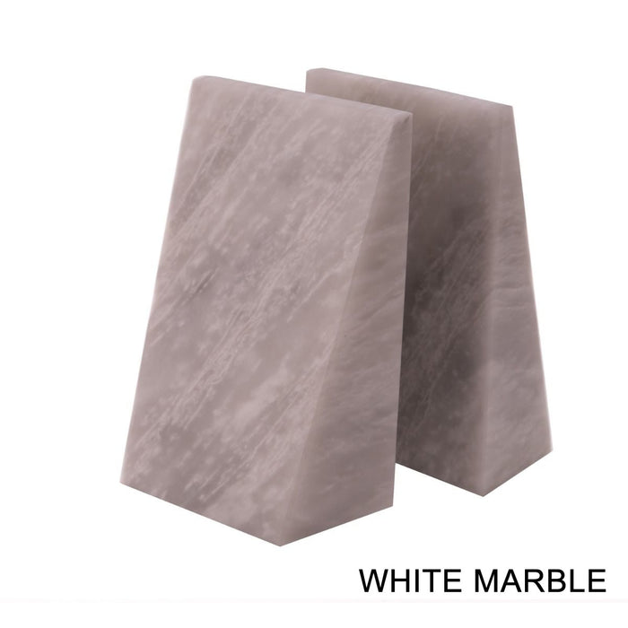 Marble Wedge Bookends- Multiple Color Options