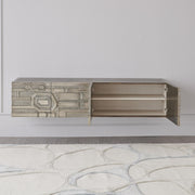Modern Wall Cabinet Nickel Finish