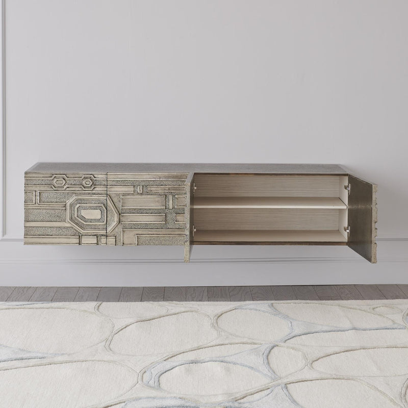 Modern Wall Cabinet Nickel Finish