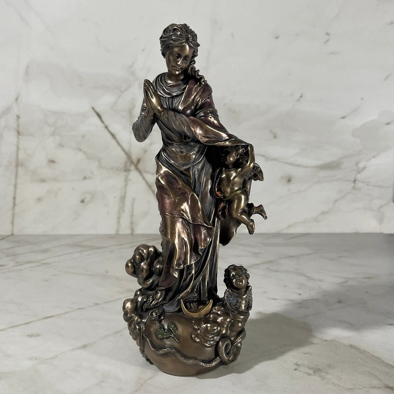 Virgin Mary With Cherubs Sculpture