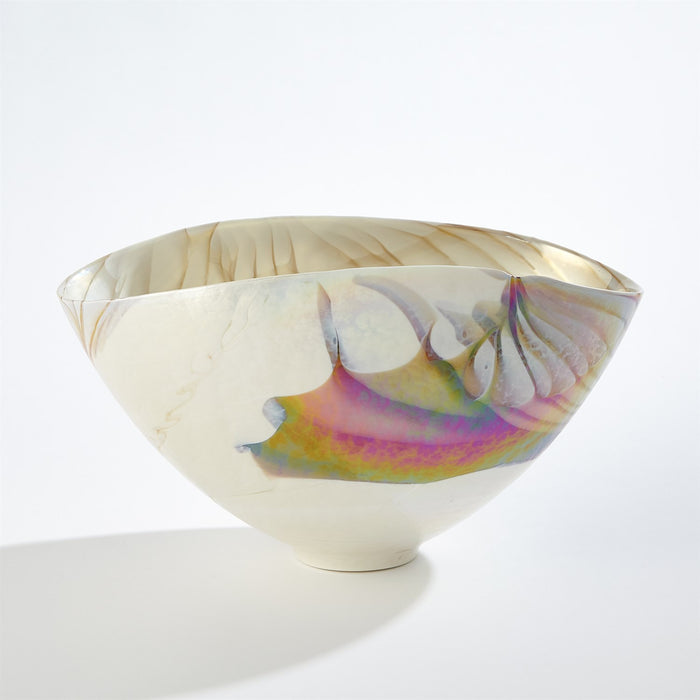 Murano Glass Bowls Plate Ivory Amber