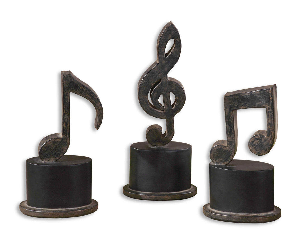 Musical Note Sculpture, Set of 3 — AllSculptures