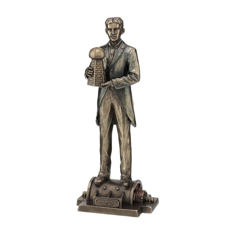 Nikola Tesla Statue Holding Model Of Wardenclyffe Tower