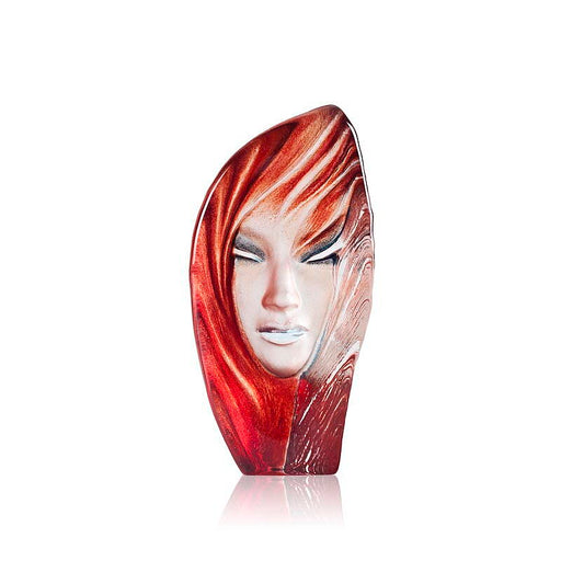 Noviata Red Crystal Mask Sculpture by Mats Jonasson