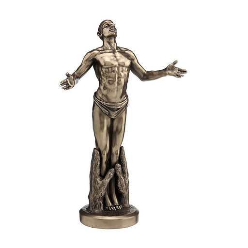 Nude Male Standing In Palm of Hands Statue