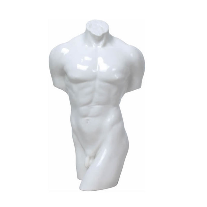 Nude Male Torso II Sculpture, Glazed Finish