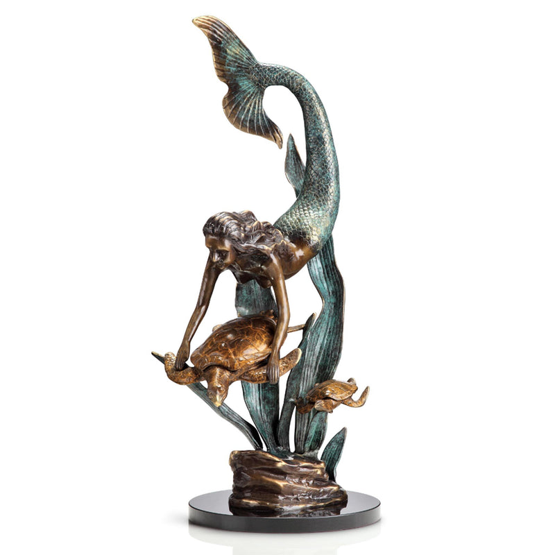 Ocean Explorers - Mermaid and Turtle Sculpture by San Pacific International/SPI Home