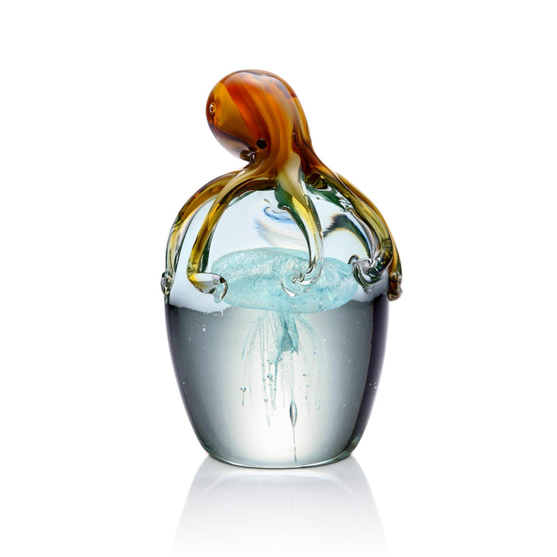 Octopus and Jellyfish Glass Paperweight by San Pacific International/SPI Home