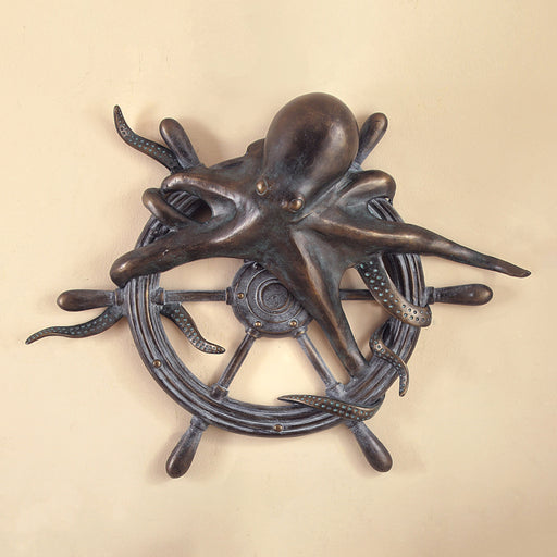 Octopus and Ships Wheel Wall Plaque by San Pacific International/SPI Home