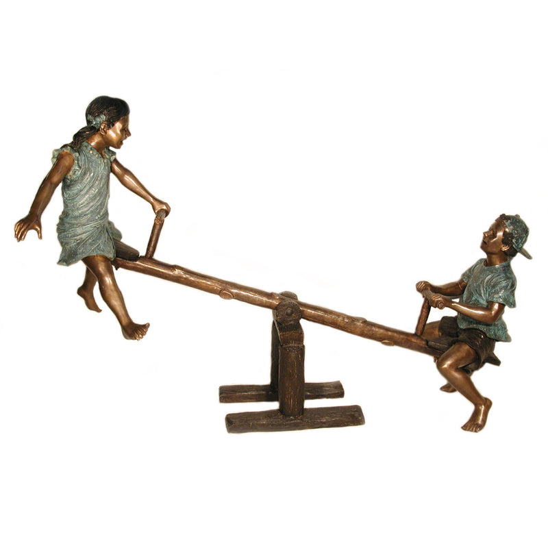 Children on See Saw Bronze Sculpture
