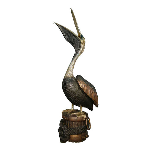 Bronze Pelican Sculpture- Mouth Open
