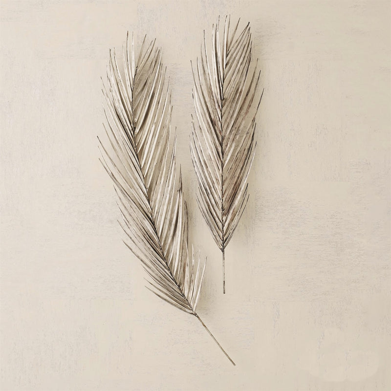 Palm Leaf Metal Wall Art Silver