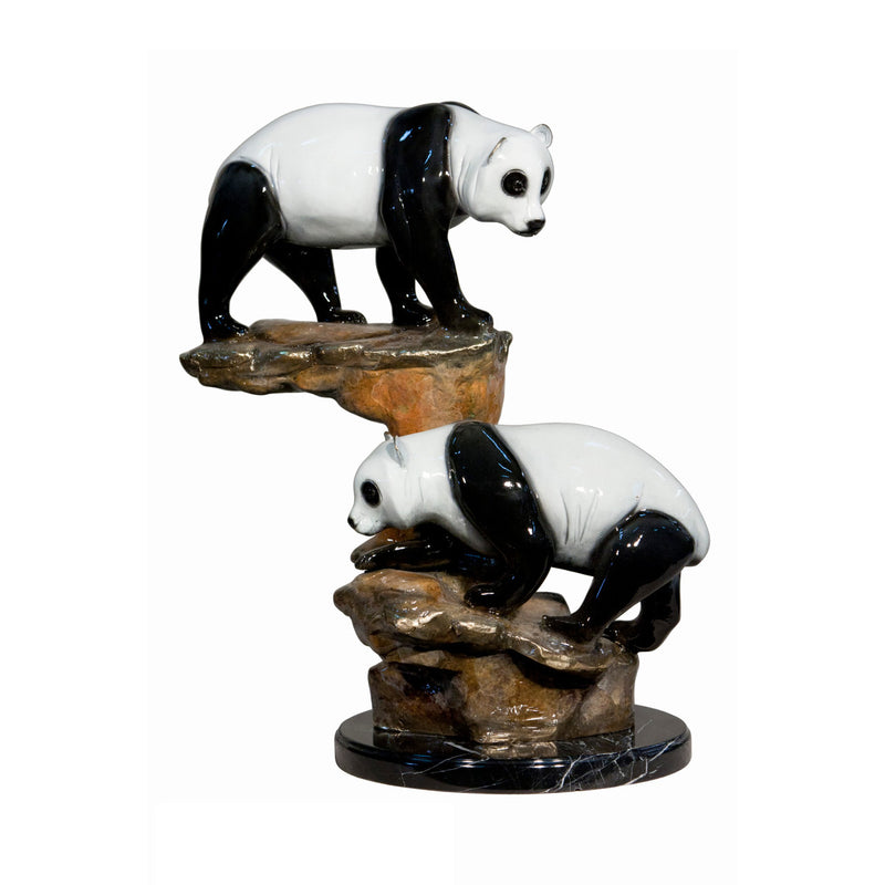 Pandas Tabletop Bronze Sculpture