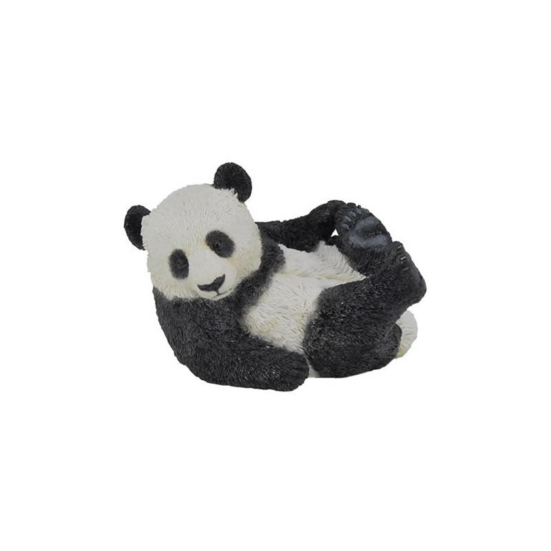 Panda Cub On His Back Figurine