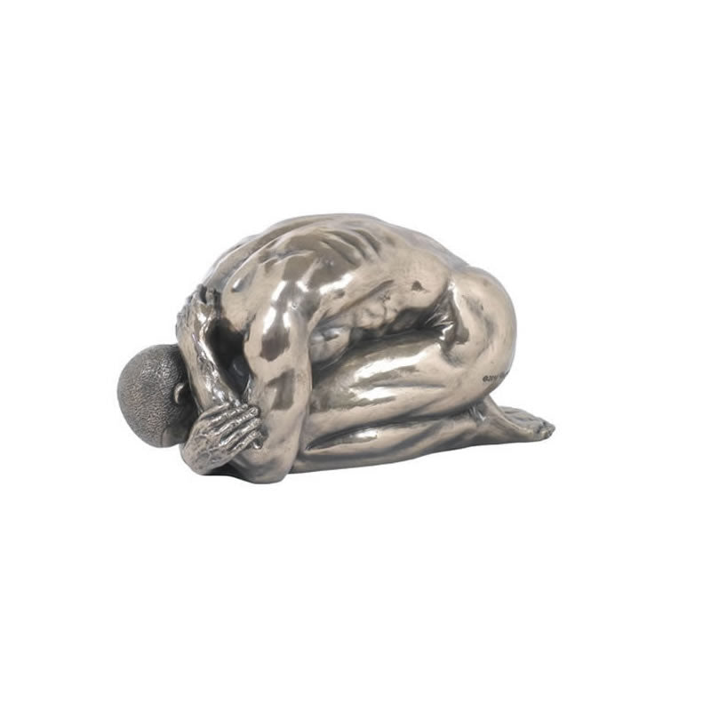 Peaceful Bronze Male Nude Sculpture