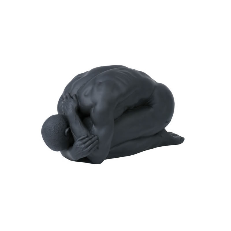 Peaceful Male Nude Sculpture- Black