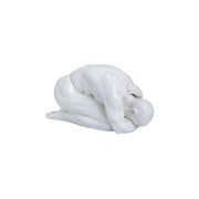 Peaceful Male Nude Sculpture- Glazed White